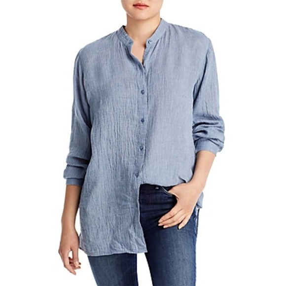 Eileen Fisher Tops - Eileen Fisher Women's 100% Organic Linen Round Neck Shirt Size PP/PTP